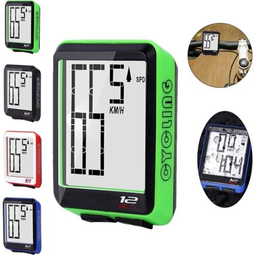 Waterproof Mountain Road Bike Wireless Large Character Code Table Large Screen English Luminous Speedometer