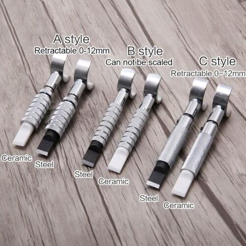 Extendable Leather Manual Carving Knife,cutter Head Rotation 9mm Ceramic Steel Sculpture Enchase Printing DIY Cowhide Tool