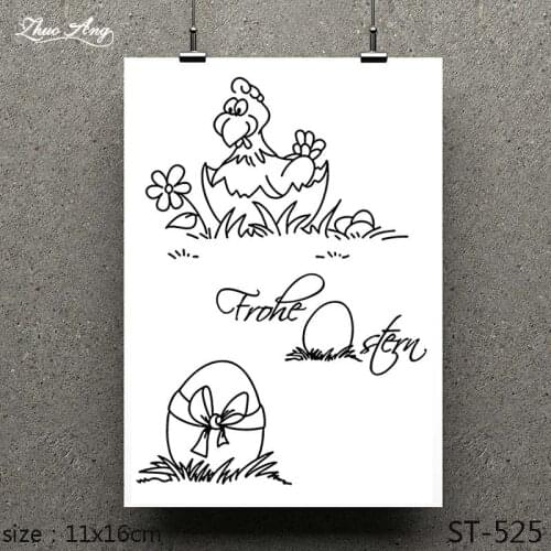 ZhuoAng 2019 New Easter Birth Egg Design Clear Stamp Scrapbook Rubber Stamp Stamp Paper Craft Clear Stamp Card Manufacturer