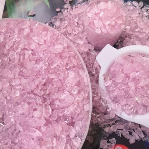 100g 5mm-7mm Pink Rose Quartz Crystal Gravel Natural And Mineral Stones Witchcraft Supplies Feng Shui Aquarium Decorations