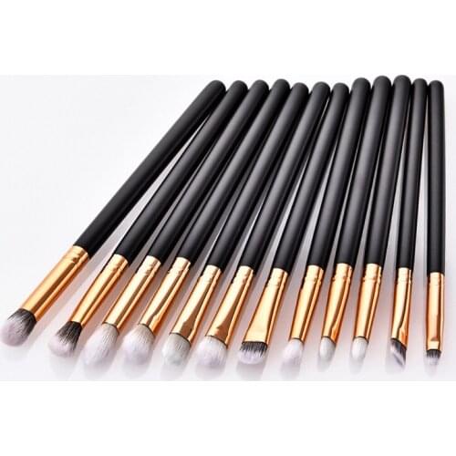 12Pcs Makeup Brushes Set Eye Shadow Blending Eyeliner Eyelash Eyebrow Make up Brushes Professional Eyeshadow Brush T12041