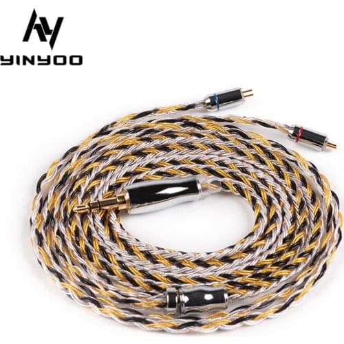 Yinyoo 16 Core Upgraded Silver Plated Copper Cable 2.5/3.5/4.4MM With MMCX/2pin/QDC TFZ Connector For KZ ZS10 ZSN Pro AS16 ZSX
