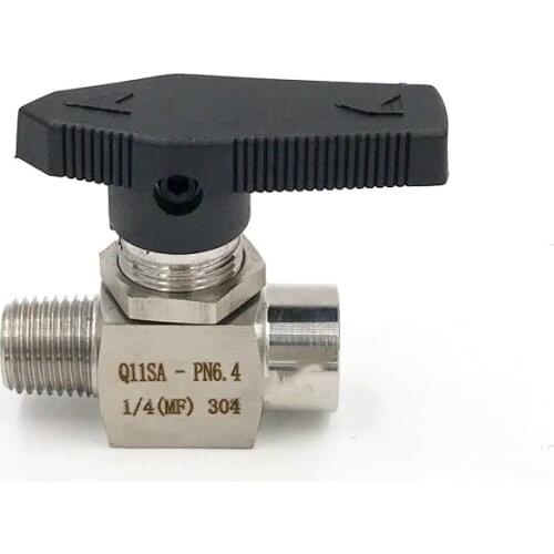 304 Stainless Steel 1/4" BSP Female To Male Thread Two 2 Way Pipe Fitting High Pressure Ball Valve