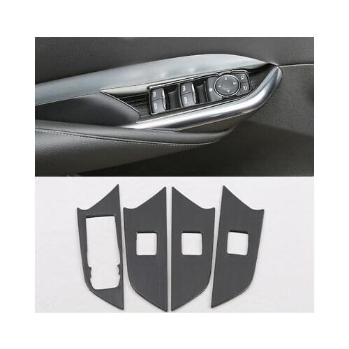 Steel Inner Door Armrest Window Lift Button Cover 4pcs For Cadillac XT4 18-20