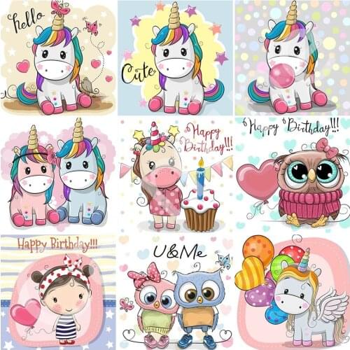 5D DIY Diamond Painting Cartoon Unicorn Pony Crystal Cross Stitch Embroidery Picture Full Round&Square Drill Home Decoration