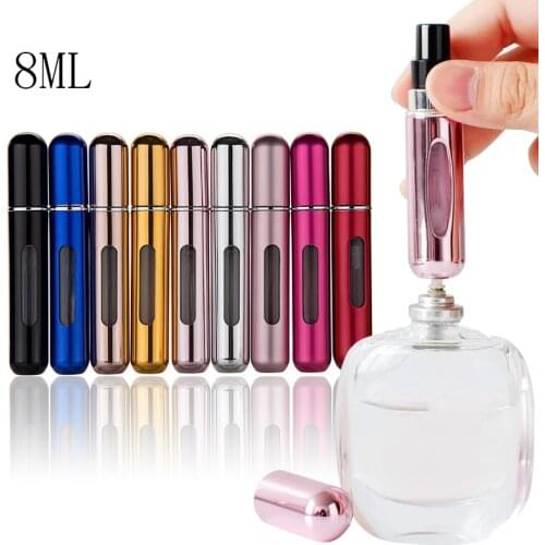 8ml Perfume Bottles Lightweight Mini Container Aluminum Perfume Spray Bottle Empty Cosmetic Storage Bottle Water Container Tool