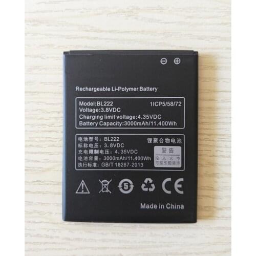 AZK Mobile Phone Battery BL222 BL 222 battery for Lenovo S660 S668T Replacement Batteries 3000mAh