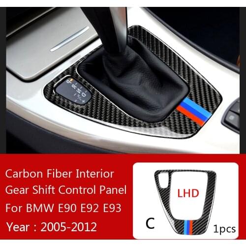 For BMW E90 E92 E93 3 Series Accessories Car Interior true Carbon Fiber Air Conditioning CD Console Panel Cover Trim Car Styling