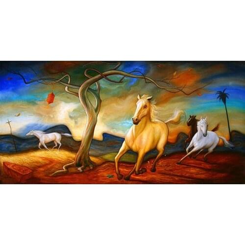 Large Size 5d Diy Diamond Painting Cross Stitch Running horse Diamond Embroidery Full Square Diamond home decor Y2743