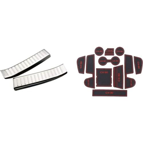 Car Rear Bumper Foot Pedal Cover Trunk Foot Palte Cover with Car Door Mat Cup Pad Interior Decoration Gate Slot Pad
