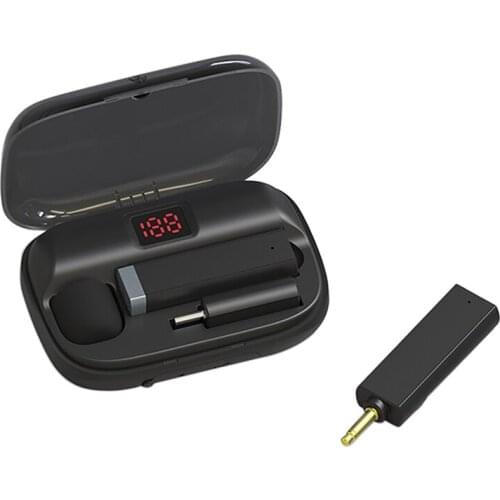 Wireless Microphone Interview Lavalier Mic for iPhone Live Stream/Vloggers/Interview/Auto-Syncs Clip-on Lapel Mic