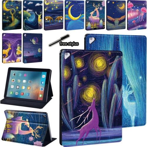PU Leather Tablet Stand Cover For Apple IPad Air 1/2/Air 3 10.5"/Air 4 10.9" 2020 painting Print Series Pattern Protective Case