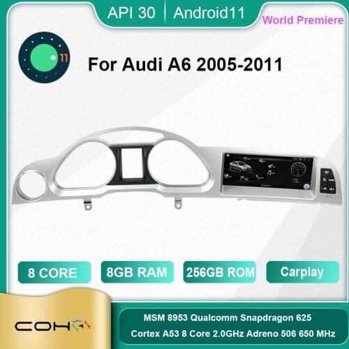 COHO For Audi A6 2005-2011 Android 11.0 Octa Core 6+128G Car Multimedia Player Stereo Receiver Radio
