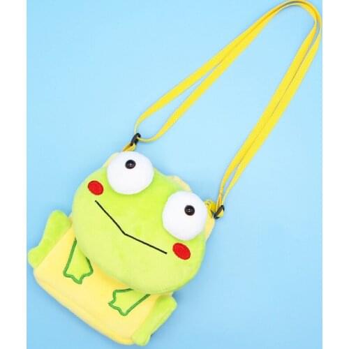 Girls Shoulder Bag Cute Kawaii Plush Frog Sling Bag Messenger Bag Kids Keys Coin Purse Lovely Princess Mini Handbag