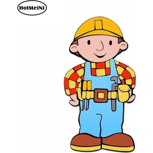 HotMeiNi 13cm x 7.1cm for Bob The Builder Anime Car Stickers Vinyl JDM Helmet Motorcycle Sunscreen Bumper Trunk VAN Graphics