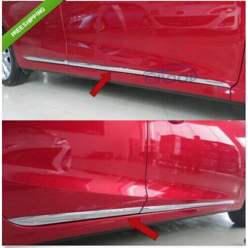 Chrome Body Side Door Moulding Trim Overlay cover For 2014 Mazda 3