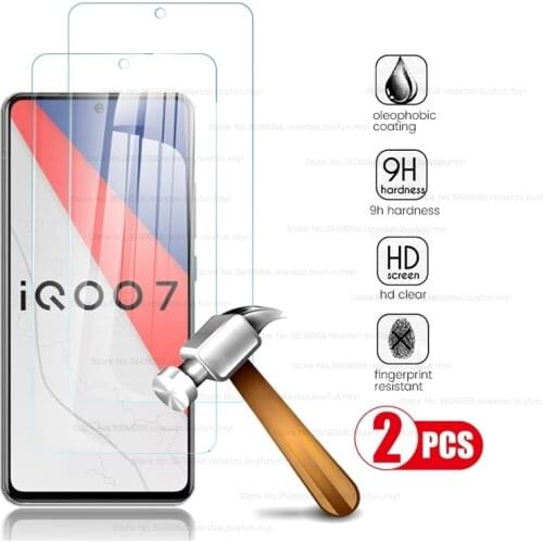 Iqoo-7 glass 2pcs protective glass for vivo iqoo7 iqoo 7 2021 v2049a 6.62'' smartphone screen protectors armor safety film cover