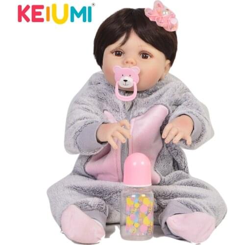 KEIUMI Hot Sale 57 cm Lifelike Reborn Baby Doll Full Silicone Body Cosplay Elephant Girl Baby Doll Toy For Kids Christmas Gifts