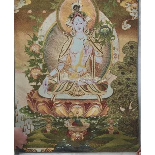 Chinese Antique collection the Thangka embroidery Goddess of mercy diagram