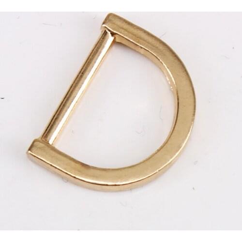 100piece 15mm Gold Tone Metal Alloy D Ring Belt Buckle Fasteners for Shoes Bag Garment Hooks Clips Sewing Accessories K413