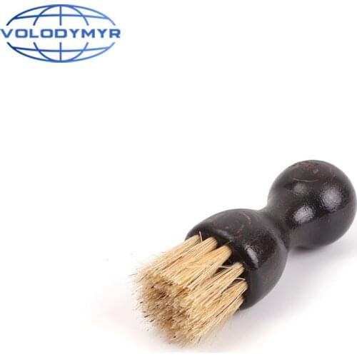 Mini Brush Bristles Brown with Wooden Handle for Car Cleaning Detailing Clean Detail Carwash Carcleaning Auto Care Detailer