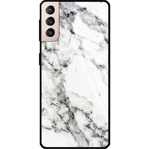 Marble Tempered Glass Cover For Samsung Galaxy S21 Ultra S20 FE S8 S9 S10 Plus Note 10 20 Case
