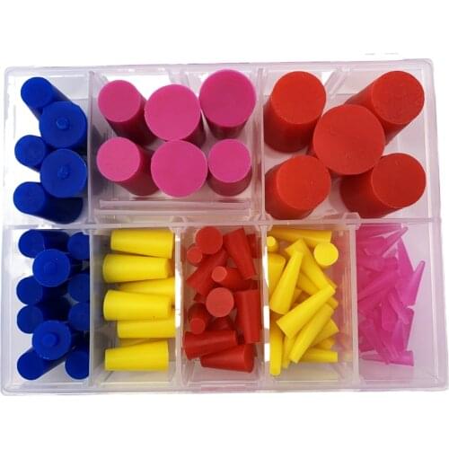 100Pcs High Temp Silicone Rubber Protective Tapered Plug Assortment Kit, Masking System Kit Perfect for Powder Coating, Painting