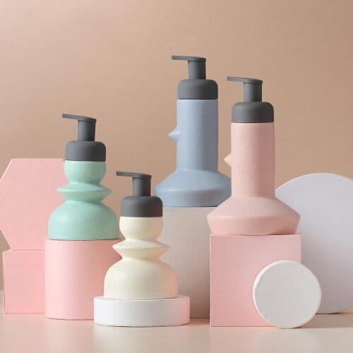 Nordic Bathroom Accessories Ceramic Foaming Soap Pump Bottle Dispenser Shampoo Bottle Zeep Dispenser Distributeur De Savon