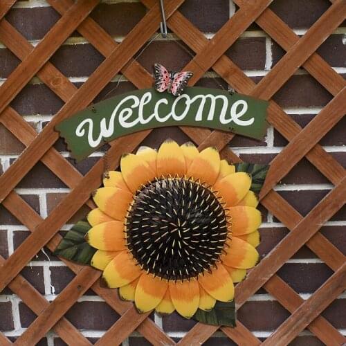 Sunflower Hanging Ornament Welcome Sign Decorative Home Garden Courtyard Decoration Welcome Porch Hanging Jewelry