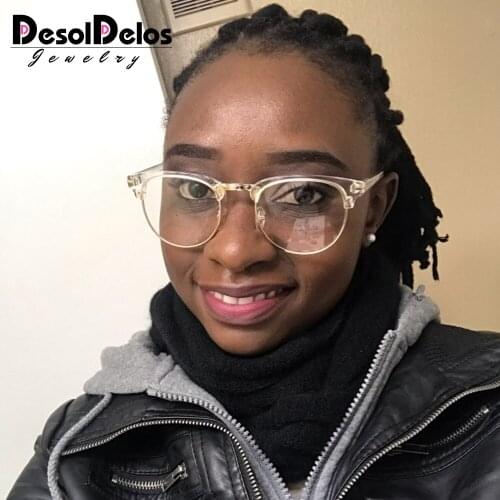 2019 Half Metal Women Glasses Frame Men Eyeglasses Frame Vintage SquareClear Glasses Optical Spectacle Frame spectacles