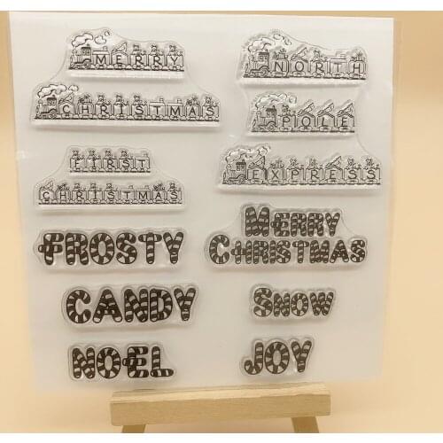 CLEAR STAMPS Christmas Sentiment Scrapbooking Handmade Card Album Paper Craft Rubber Transparent Silicon AlinaCraft