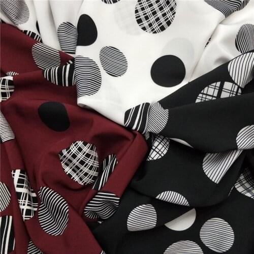 Big Dot Chiffon Stretchy Fabric Cloth Family Wear Dressing Shirt Trousers DIY Sewing