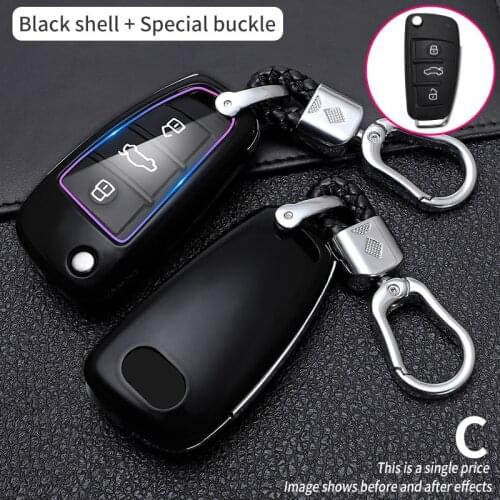 Carbon fiber Silicone Car Key Cover Protector Case For Audi A3 A4 A5 C5 C6 8L 8P B6 B7 B8 C6 RS3 Q3 Q7 TT 8L 8V S3 Accessories