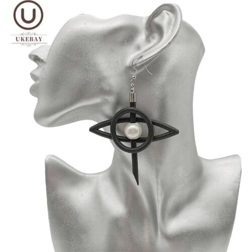 UKEBAY New Demon Eye Handmade Jewelry Earrings For Women Pearl Earrings Accessories Geometric Drop Earring For Party Gifts Black