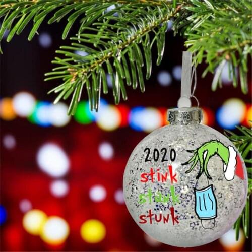 2020 Christmas Xmas Tree Hanging Ball Ornaments decorations Gift New Year Ball Bauble for DIY Xmas Party with Belts Decoration