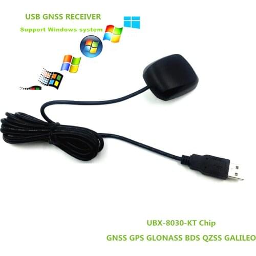 Built in FLASH USB gps receiver GNSS GLONASS receiver module antenna,M8030 dual GNSS BDS receiver replace BU353S4,0183NMEA 5V