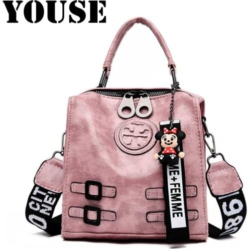 YOUSE Brand 2021 New Retro Oil Wax Leather Multi-functional Backpack Casual Soft Leather Lady Bag One-shoulder Backpack Bags