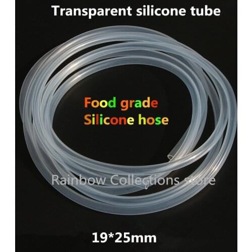 19*25mm 1Meters/lot Transparent silicone tube Silicone rubber hose Food grade Silicone hose