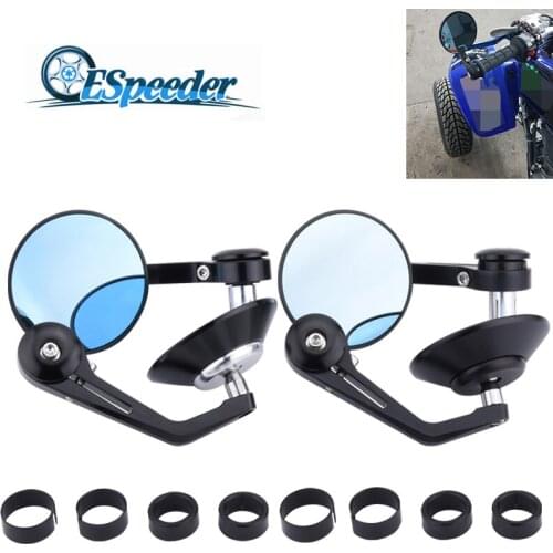 2Pcs 22MM 25MM Handle Bar End Rearview Side Mirror Motorcycle Accessories Moto Mirrors Scooter E-Bike Rearview Mirrors