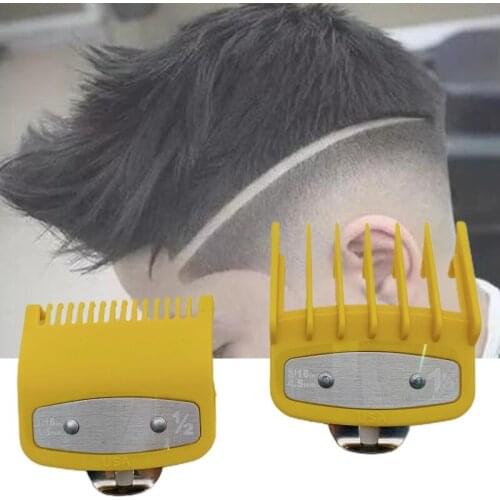 2PCS Barber Shop Styling Guide Comb Set Oil Head Hair Trimmer Attachment Hairdresser Clipper Limits Comb