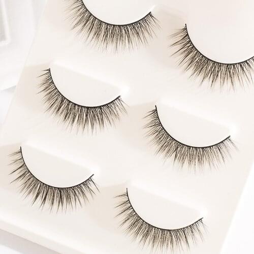 4 Pairs 3D False Eyelashes Simulation Natural Cross Thick Curl Mink Lashes In Bulk Eyelash Extension Beauty Make Up Tools