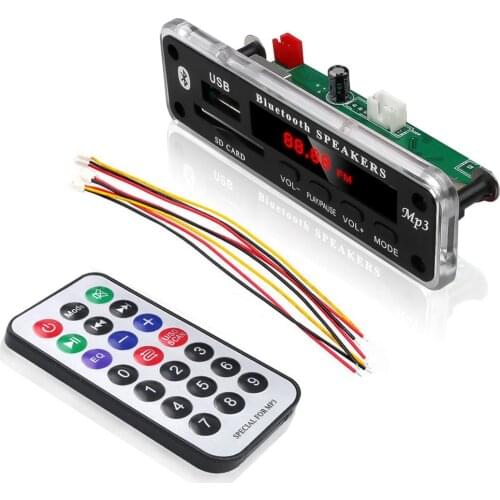 Car Audio USB AUX FM Radio Module Wireless Bluetooth 5.0 5V 12V MP3 WMA Decoder Board MP3 Player With Remote Control For Car