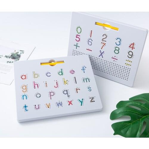 Kid Magnetic Tablet Drawing Board Pad Toy Bead Magnet Stylus Pen 26 Alphabet Numbers Writing Memo Board Children Educational Toy