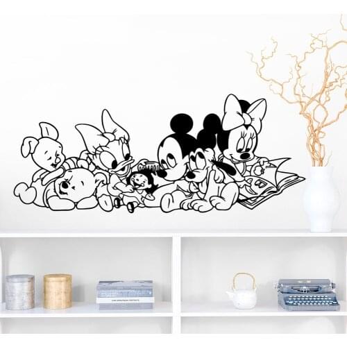 Disney Cartoon Baby Mickey Minnie Mouse Winne Vinyl Wall Stickers For Kids Room Bedroom Accessories Art Decor Wallpaper Poster