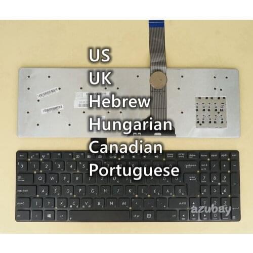 US UK Canadian Portuguese Hungarian Hebrew Keyboard for Asus R752LN R752M R752MA U57VD U57VJ U57VM X751 X751B X751BP X751L X751L