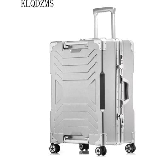KLQDZMS 20/24/29inch high capacity rolling luggage men women aluminium frame spinner trolley suitcase travel bag with wheels