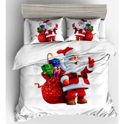 Christmas Bedding Set 2/3pcs Twin Full Queen King Size Bed Duvet Cover Set for Girls and Boy Merry Christmas