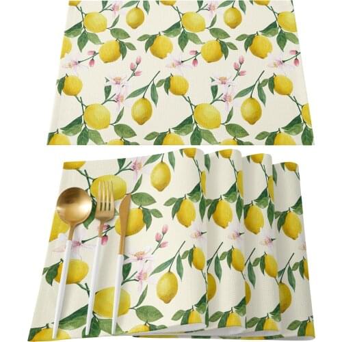 Lemon Fruit Flower Summer Table Mats for Dining Table Kitchen Table Coaster Accessories Modern Home Decor car coaster