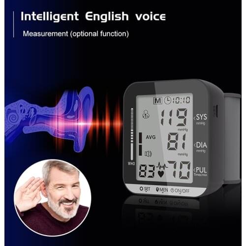 Medical Blood Pressure Monitor Wrist Tensiometer LCD Automatic Digital BP Machine Household Sphygmomanometer Mini Tonometer