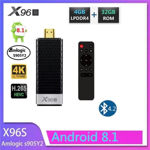 X96S Mini PC Android 8.1 TV Box Amlogic S905Y2 DDR4 4GB RAM 32GB ROM TV Stick 5G WiFi BT 4.2 4K HD Media Player set top